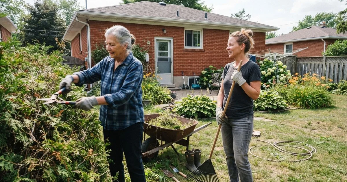 Helping an aging parent with yard work and snow removal